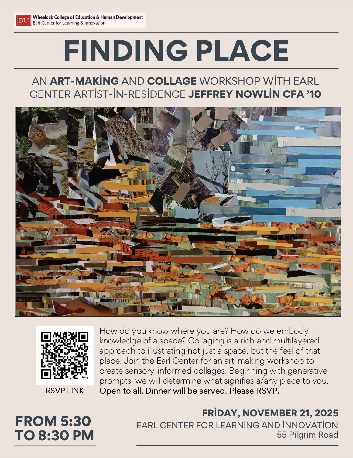 Finding Place: An art-making workshop with Artist-in-Residence Jeffrey Nowlin.